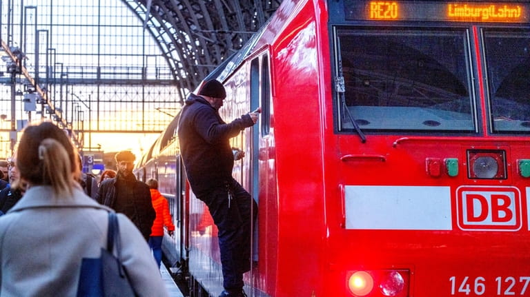 A train driver leaves a train in the central train...