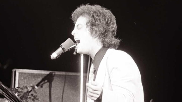 Billy Joel performs during "The Stranger" tour at Nassau Coliseum...