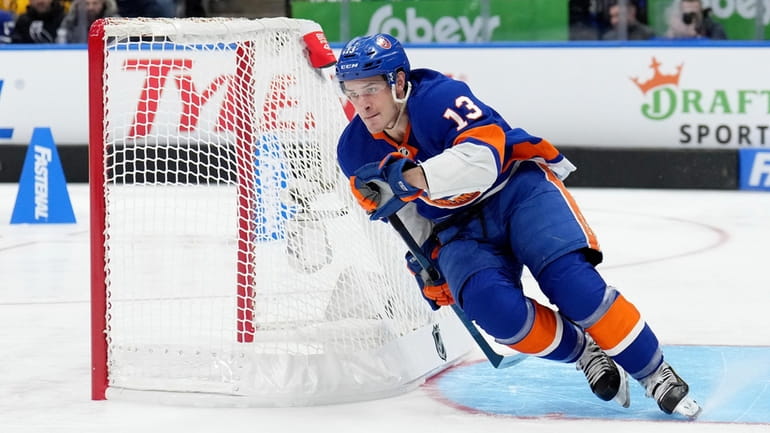 The Islanders' Mat Barzal is seen during the NHL All-Star...