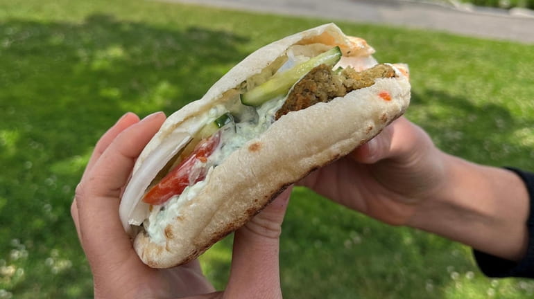 The Greeky pita from What the Falafel in Sag Harbor.