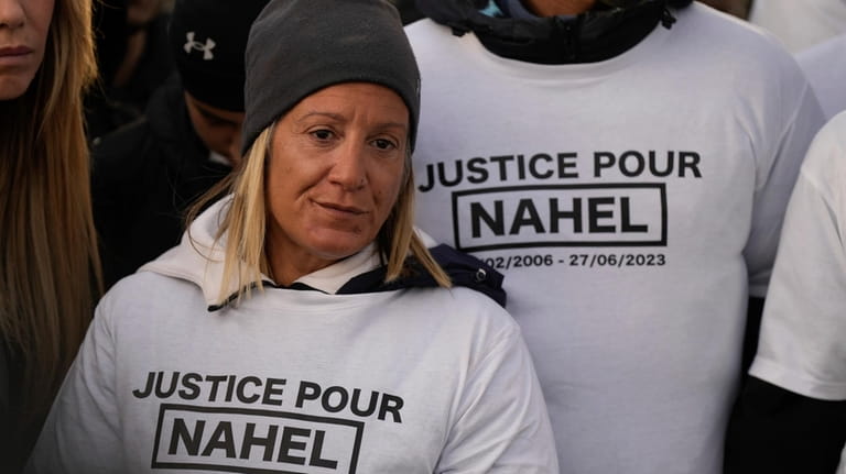 Mounia, the mother of Nahel M, a 17-year-old teenage driver...