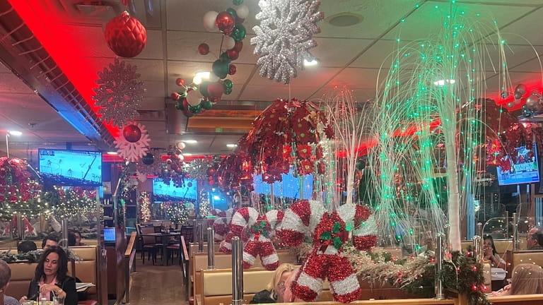 Embassy Diner in Bethpage is covered in holiday décor.