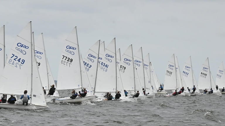 About 200 young sailors will compete in two-person boats called...