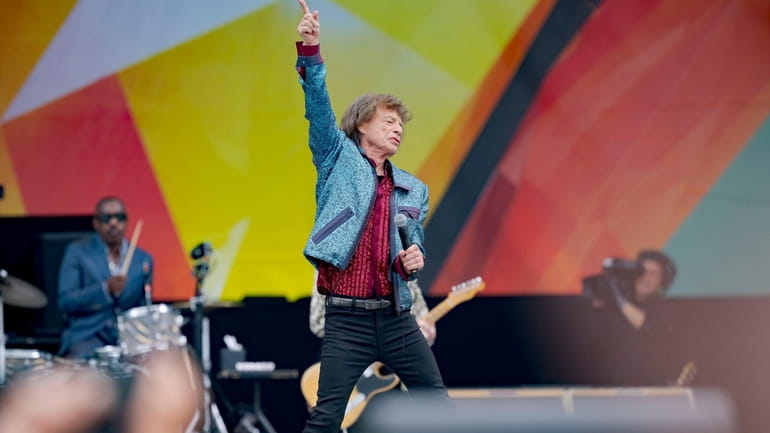 Mick Jagger, of the Rolling Stones, performs during the New...