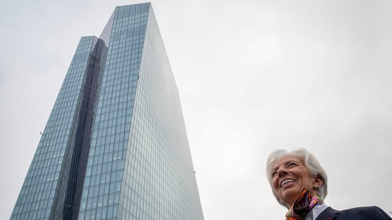 New President of European Central Bank Christine Lagarde talks to...