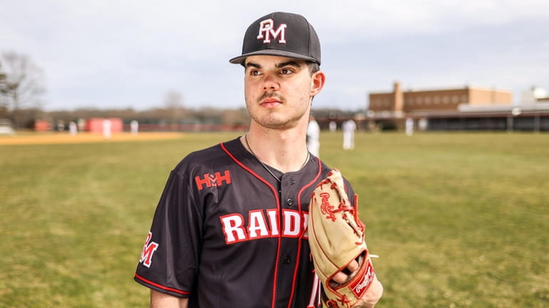 Rob Melo of Patchogue-Medford baseball on Wednesday, March 22, 2023.