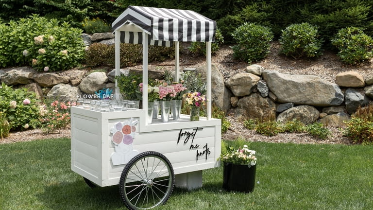 Forget Me Knots flower bar cart rental was a hit...