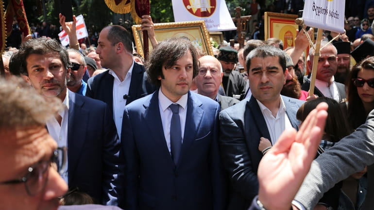 Georgian Prime Minister Irakli Kobakhidze attends a celebration of the...