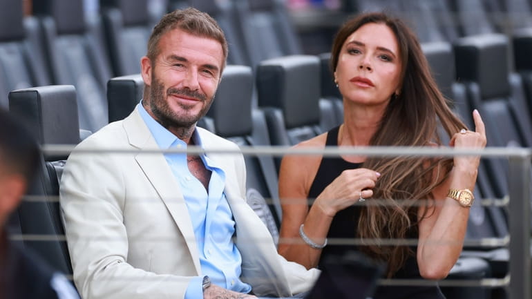 David Beckham and wife Victoria Beckham before the Leagues Cup...
