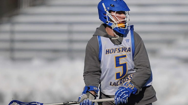 Hofstra's Sam Llinares practices with the men's lacrosse team at...