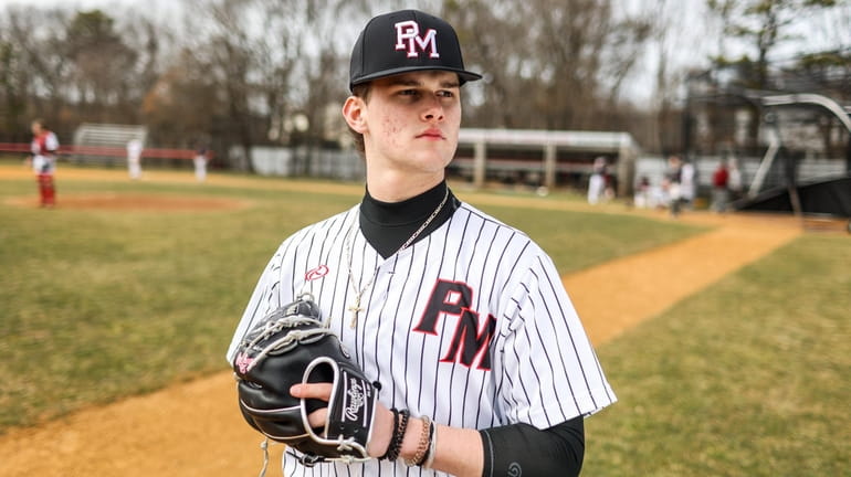 Josh Knoth of Patchogue-Medford baseball, Wednesday, March 22, 2023.
