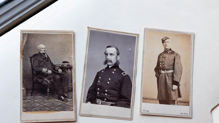 Historical photos of soldiers with Long Island connections, from left,...