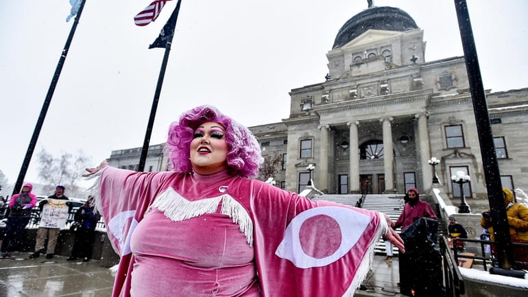Scenes from a drag show at the Montana Capitol held...