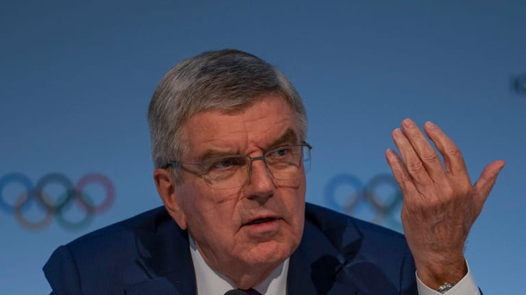 International Olympic Committee (IOC) President Thomas Bach speaks at a...