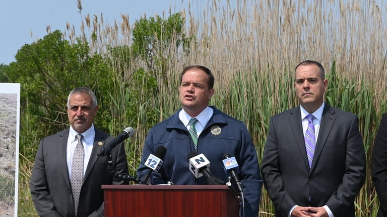 Suffolk County District Attorney Raymond Tierney discusses the charges of illegal dumping...