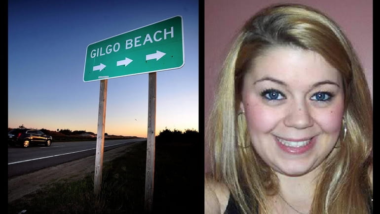 Composite image showing the sign at Gilgo Beach, and a...