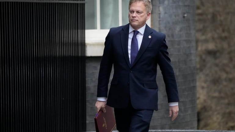Britain's Defence Secretary Grant Shapps arrives in Downing Street for...
