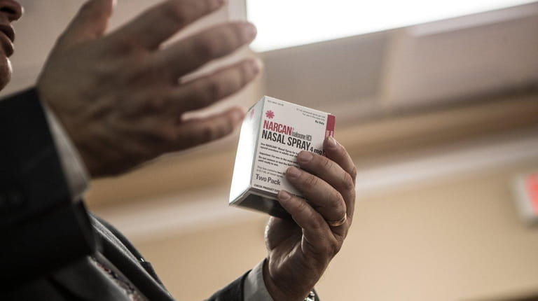 A Narcan kit at the Levittown Fire Department on April...
