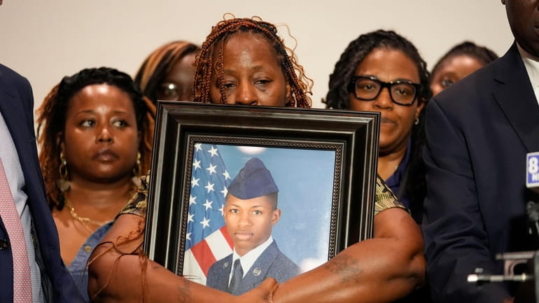 Mika Fortson, mother of Roger Fortson, a U.S. Navy airman,...