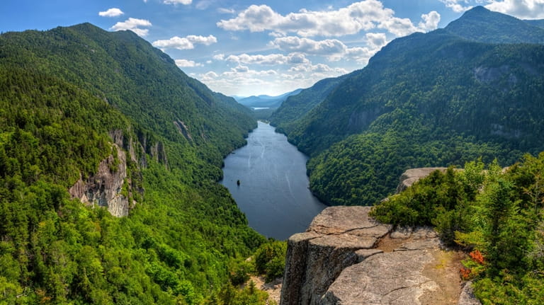 A view of lower Ausable Lake from the Indian Head...