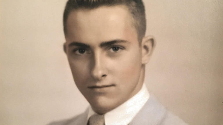 Peter Cuthbert in a photo from his 1947 high school...