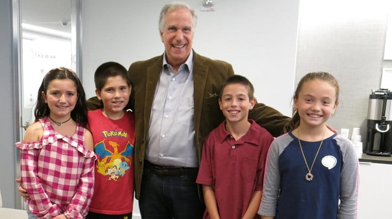 Actor and author Henry Winkler with Kidsday reporters from Michael...