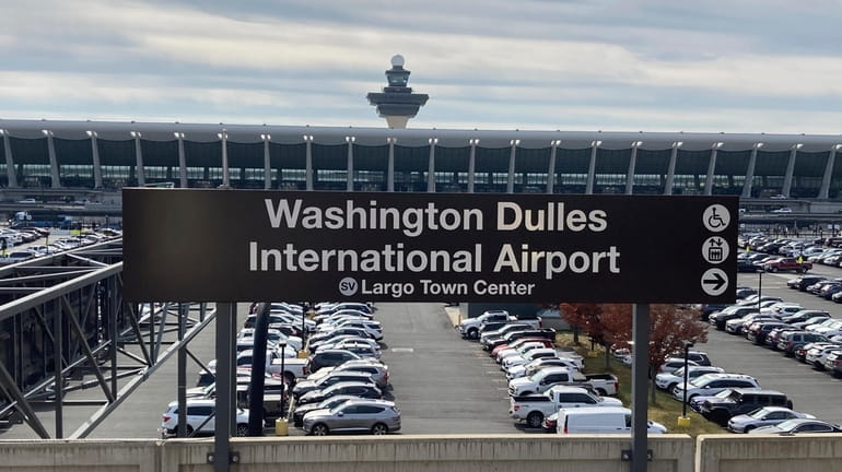 The Metrorail station at Dulles International Airport is seen on...