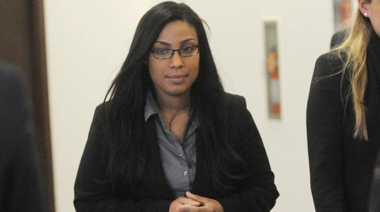 During a break in court proceedings Noriella Santos testified against...