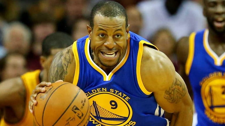 Andre Iguodala of the Golden State Warriors drives against the...