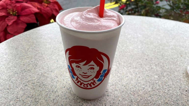 The strawberry Frosty, available this summer at Wendy’s.