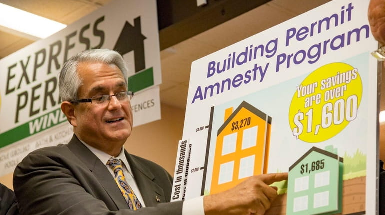 Hempstead Supervisor Anthony Santino announces a building permit amnesty program...