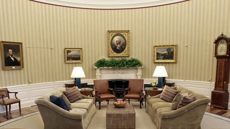 Renovations to the Oval Office include a new carpet, drapes,...