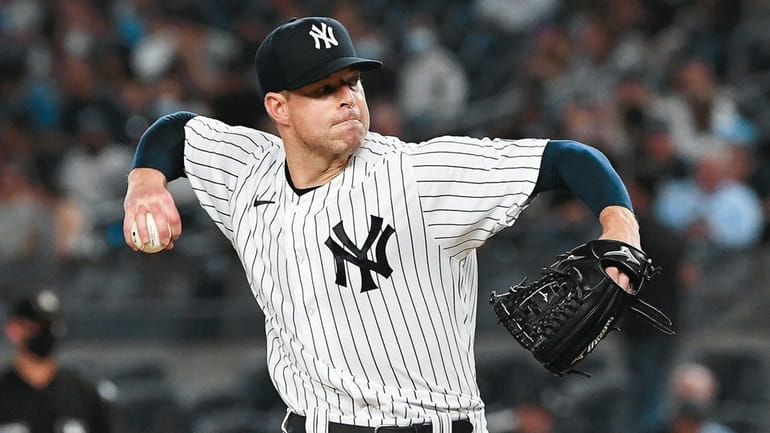 New York Yankees starting pitcher Corey Kluber in 2021.