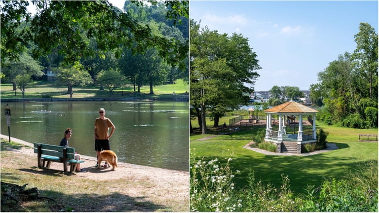 Locals frequent the lake and gazebo in Gerry Park all year...