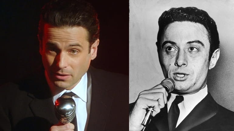 Luke Kirby, left, plays comedian Lenny Bruce on Prime Video's "The...