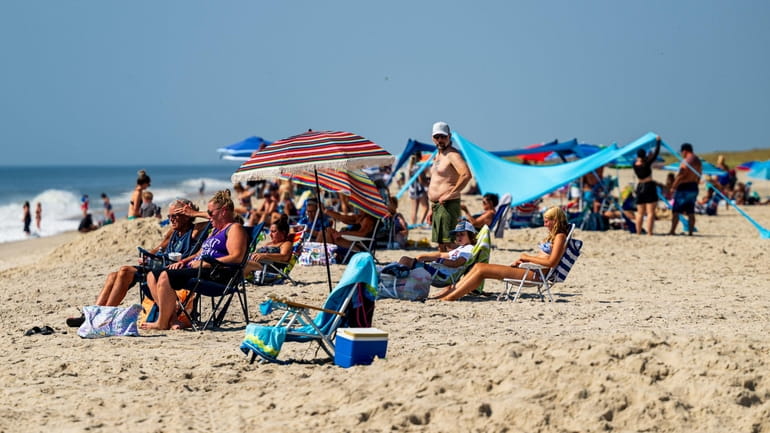 A busy beach day at Smith Point Beach on Wednesday...