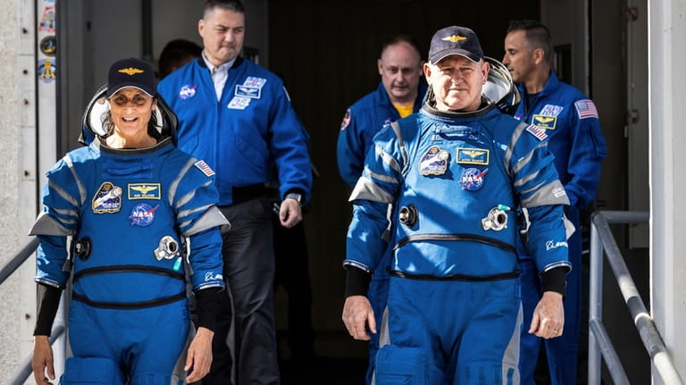 NASA's Boeing Crew Flight Test astronauts Suni Williams and Butch...
