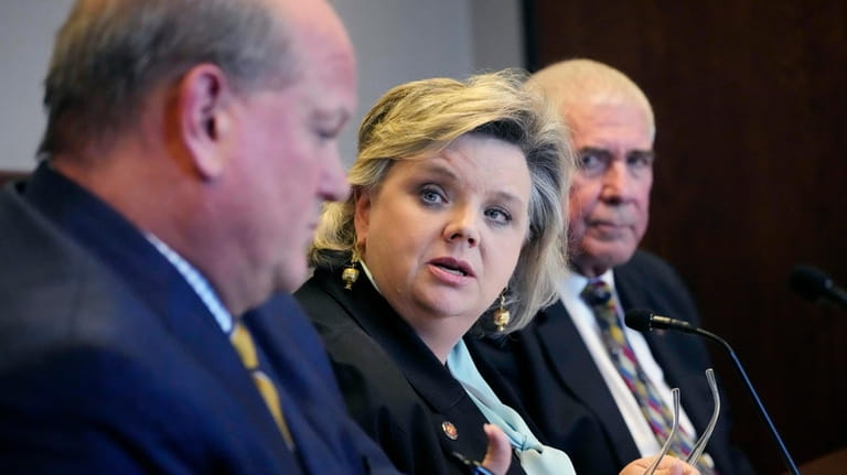 Mississippi Senate Medicaid Committee vice chairman Nicole Boyd, R-Oxford, center,...