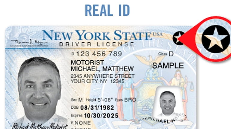 An example of a REAL ID drivers license.