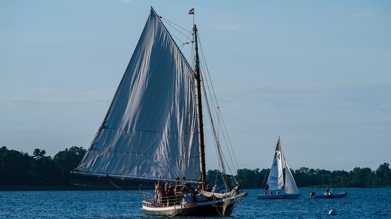 The sloop Christeen is available for cruises at the Waterfront...