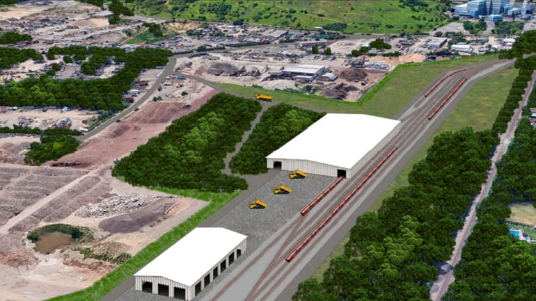 Artist's rendering of a proposed rail spur and waste transfer station...