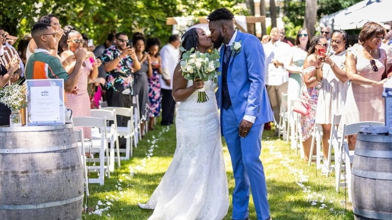 Alisha and Markie James hosted their wedding in their Coram...