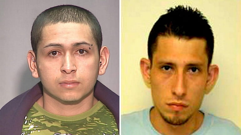 Leaders of the MS-13 gang Heriberto Martinez, left, and Carlos...