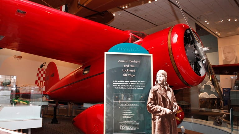 Amelia Earhart's plane is seen at the Smithsonian's National Air...