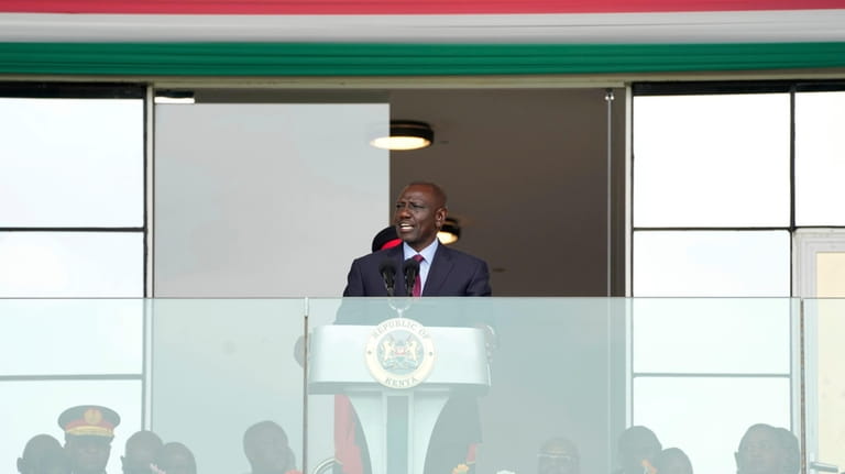 Kenyan President William Ruto delivers his speech to the nation...
