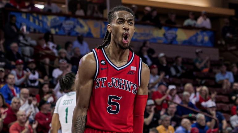 St. John's player #5 Daniss Jenkins during the game against...