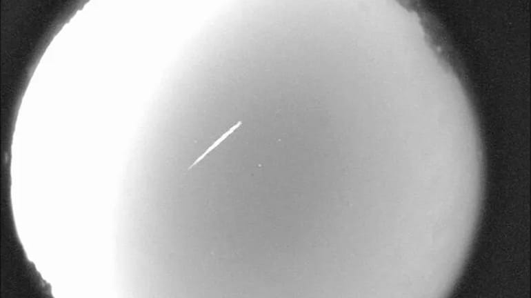 This photo provided by NASA shows an Eta Aquarid meteor...