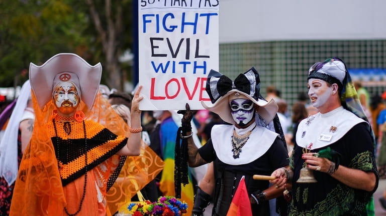 The Sisters of Perpetual Indulgence, participate in the gay pride...