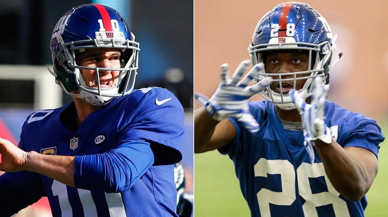 Giants quarterback Eli Manning, left, now shares his name with...