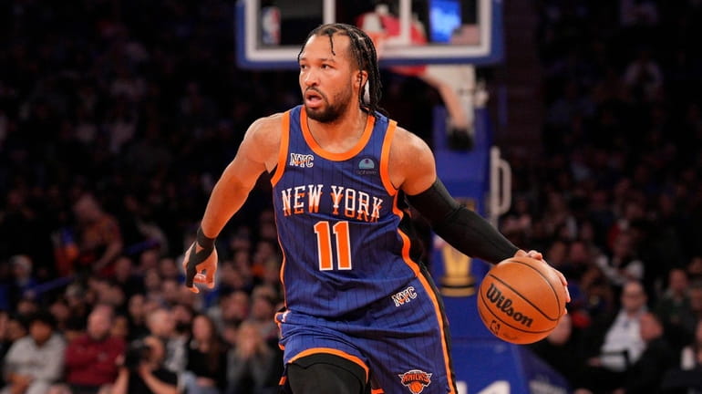 Jalen Brunson of the Knicks with the ball during In Season...